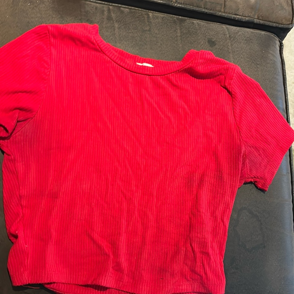 Red crop top from garage. Size small